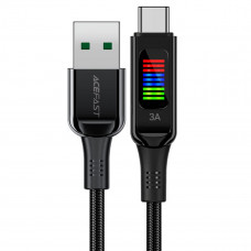 Кабель ACEFAST C7-04 USB to Type-C 3A, 1.2m, nylon, zinc connectors, LED, Чорний
