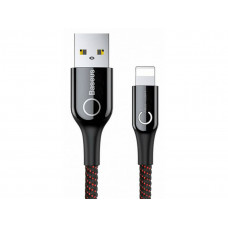 Кабель Baseus C-shaped Light Intelligent Power-off Cable 2.4A 1m Чорний