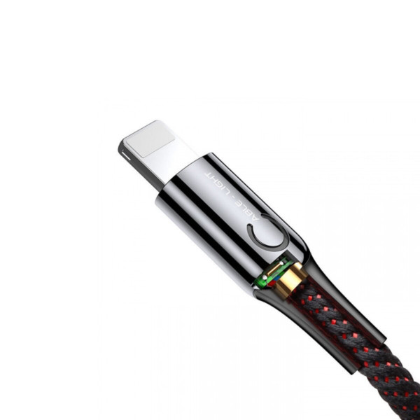 Кабель Baseus C-shaped Light Intelligent Power-off Cable 2.4A 1m Black