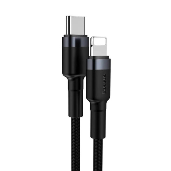 Кабель Baseus Cafule Cable Type-C to iP PD 18W 1m Gray+Black