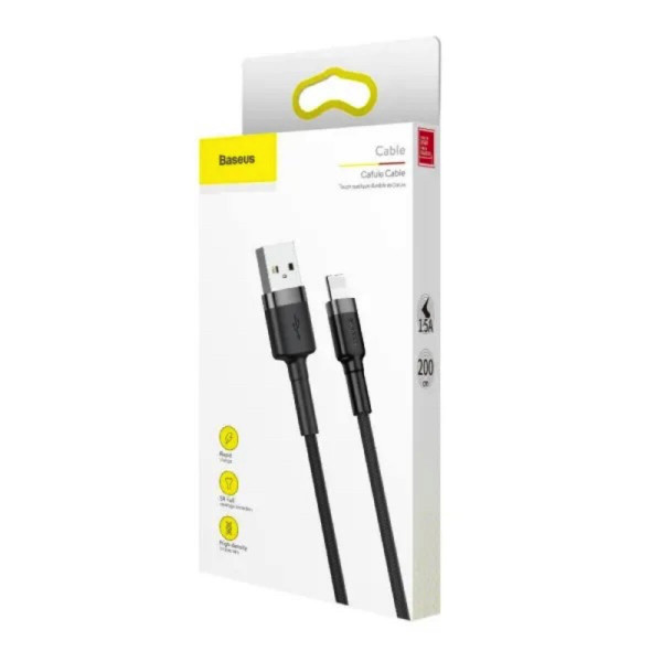 Кабель Baseus Cafule Cable USB For Lightning 1.5A 2m Gray+Black