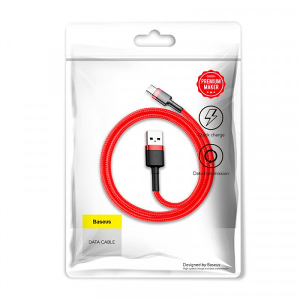 Кабель Baseus Cafule Cable USB For Type-C 3A 1m Red+Red (CATKLF-B09)
