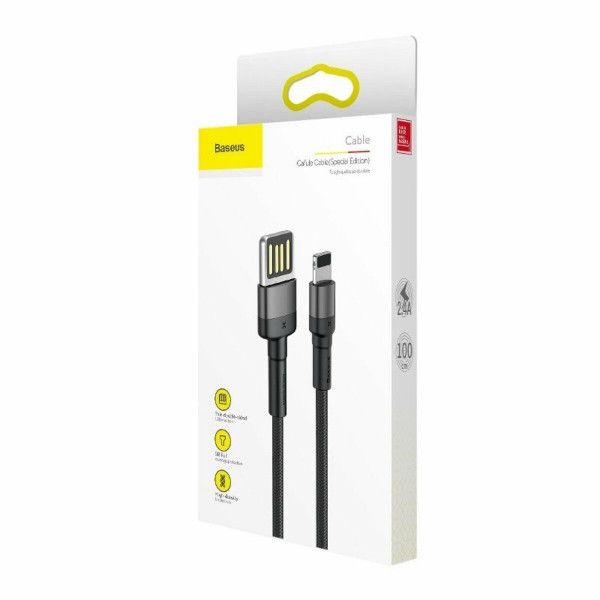 Кабель Baseus Cafule Cable（Special Edition）USB For iP 1m Grey+Чорний
