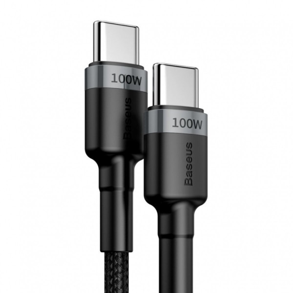 Кабель Baseus Cafule PD2.0 60W flash charging USB cableType-C-Type-C (20V 3A)2M Gray+Чорний