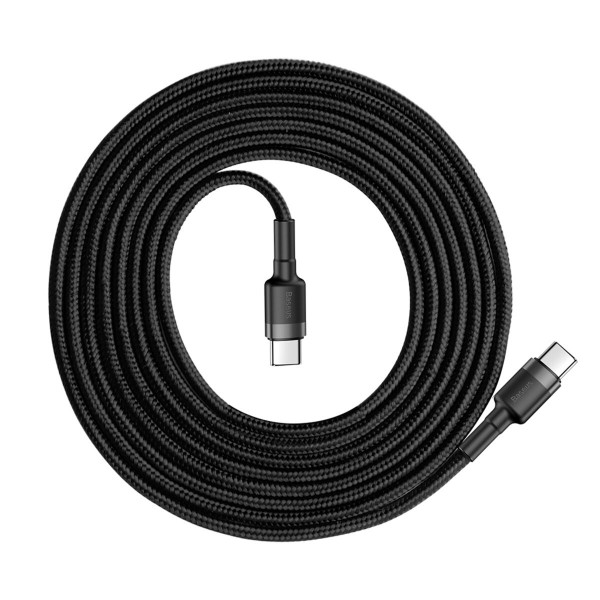Кабель Baseus Cafule PD2.0 60W flash charging USB cableType-C-Type-C (20V 3A)2M Gray+Чорний