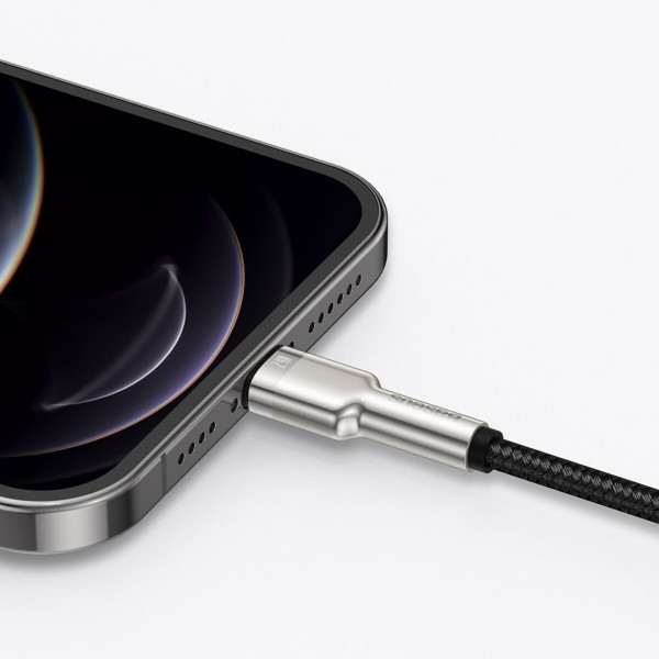 Кабель Baseus Cafule Series Metal Data Cable Type-C to iP PD 20W 1m Чорний