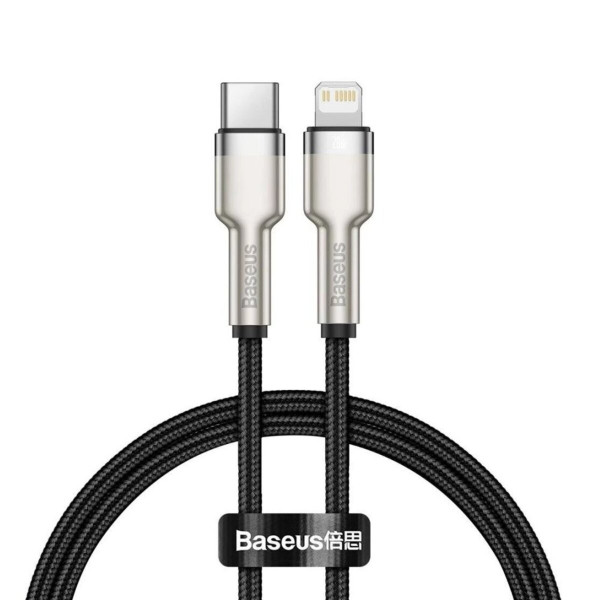 Кабель Baseus Cafule Series Metal Data Cable Type-C to iP PD 20W 1m Чорний