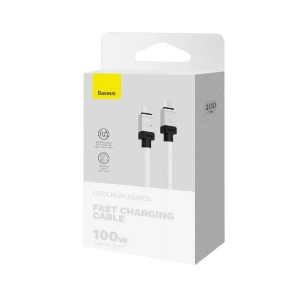 Кабель Baseus CoolPlay Series Fast Charging Cable Type-C to Type-C 100W 2m Білий