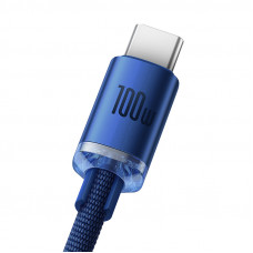 Кабель Baseus Crystal Shine Series Fast Charging Data Cable USB to Type-C 100W 2m Blue (CAJY000503)