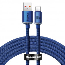 Кабель Baseus Crystal Shine Series Fast Charging Data Cable USB to Type-C 100W 2m Blue (CAJY000503)