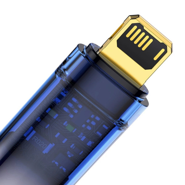 Кабель Baseus Explorer Series Auto Power-Off Fast Charging Data Cable USB to IP 2.4A 1m Блакитний