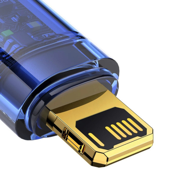Кабель Baseus Explorer Series Auto Power-Off Fast Charging Data Cable USB to IP 2.4A 1m Блакитний