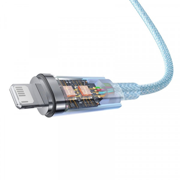 Кабель Baseus Explorer Series Fast Charging Cable with Smart Temperature Control USB to iP 2.4A 1m Блакитний