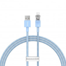 Кабель Baseus Explorer Series Fast Charging Cable with Smart Temperature Control USB to iP 2.4A 1m Блакитний