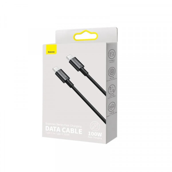 Кабель Baseus Superior Series Fast Charging Data Cable Type-C to Type-C 100W 1m Black (CATYS-B01)