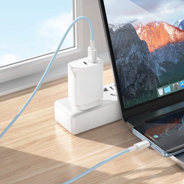Кабель BOROFONE BX117 Source charging data cable Type-C White (6941991120176)