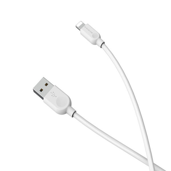 Кабель BOROFONE BX14 USB to iP 2.4A, 2m, PVC, TPE connectors, Білий