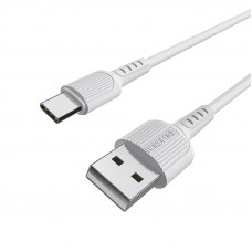 Кабель BOROFONE BX16 USB to Type-C 2A, 1m, PVC, TPE connectors, Білий