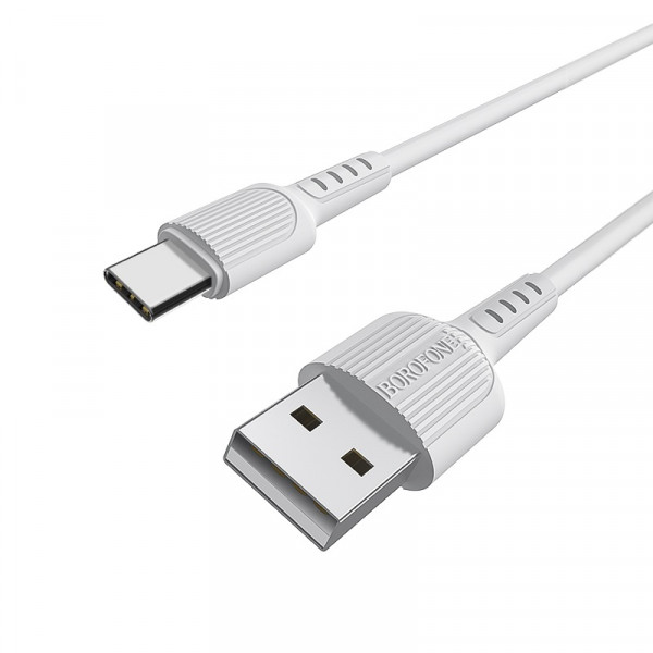 Кабель BOROFONE BX16 USB to Type-C 2A, 1m, PVC, TPE connectors, Білий