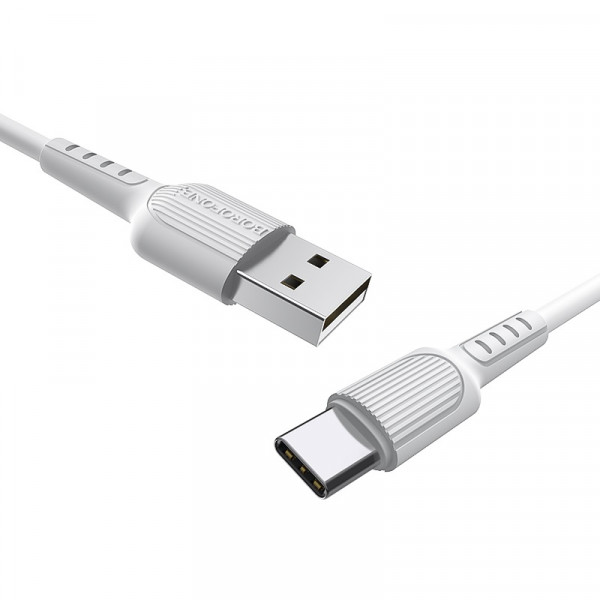 Кабель BOROFONE BX16 USB to Type-C 2A, 1m, PVC, TPE connectors, Білий