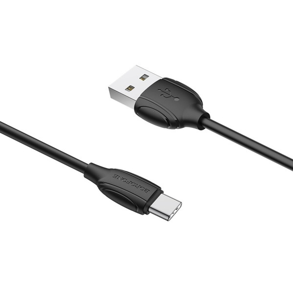 Кабель BOROFONE BX19 USB to Type-C 3A, 1m, PVC, TPE connectors, Чорний