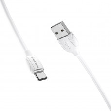 Кабель BOROFONE BX19 USB to Type-C 3A, 1m, PVC, TPE connectors, Білий