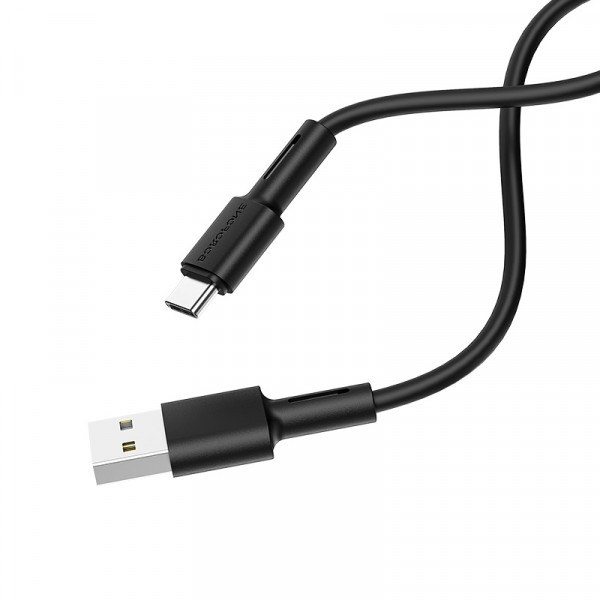 Кабель BOROFONE BX31 USB to Type-C 3A, 1m, silicone, TPE connectors, Чорний