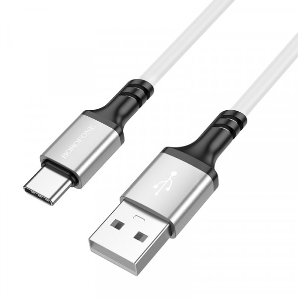 Кабель BOROFONE BX83 Type-C Famous silicone charging data cable White (6974443386424)