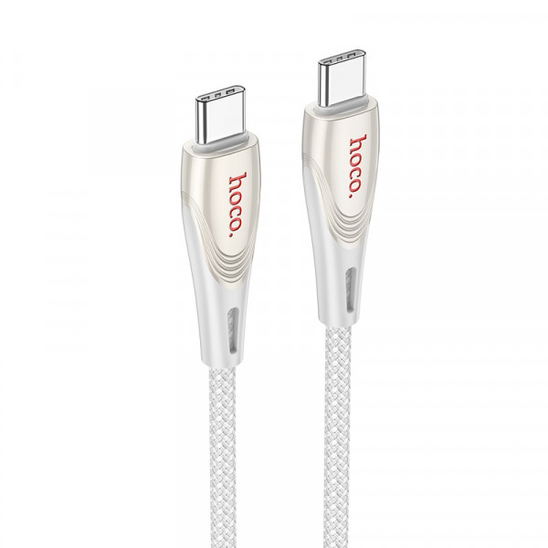 Кабель HOCO U133 Monte 60W charging data cable Type-C to Type-C gray (6942007618328)