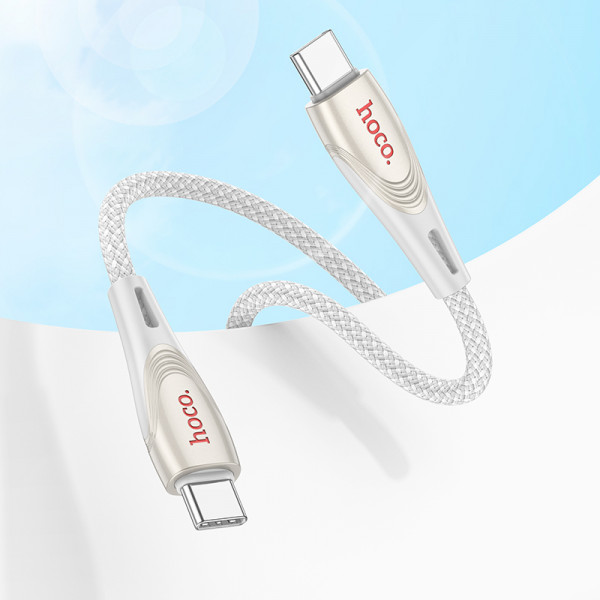 Кабель HOCO U133 Monte 60W charging data cable Type-C to Type-C gray (6942007618328)