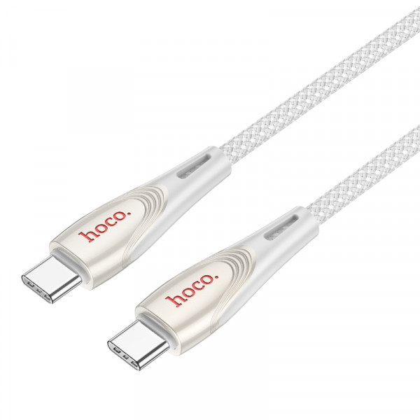 Кабель HOCO U133 Monte 60W charging data cable Type-C to Type-C gray (6942007618328)