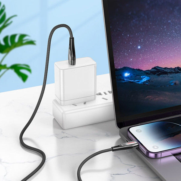 Кабель HOCO U133 Monte charging data cable iP Black (6942007618274)