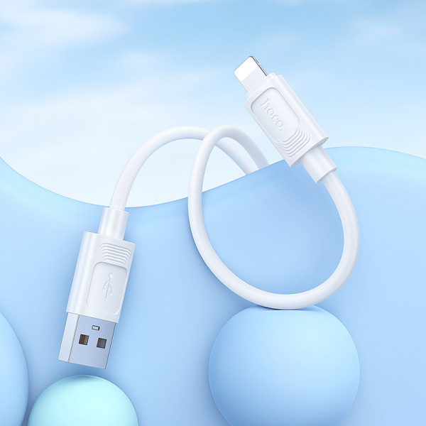 Кабель HOCO X122 Benefit silicone charging data cable iP White (6942007662192)
