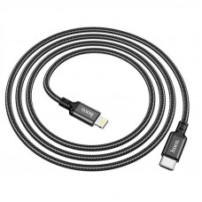 Кабель HOCO X14 Type-C to iP 3A, 20W, 1m, nylon, aluminum connectors, Black (6931474752192)