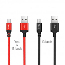 Кабель HOCO X14 USB to Micro 2A, 2m, nylon, aluminum connectors, Black (6957531062905)
