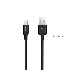 Кабель HOCO X14 USB to Micro 2A, 2m, nylon, aluminum connectors, Black (6957531062905)