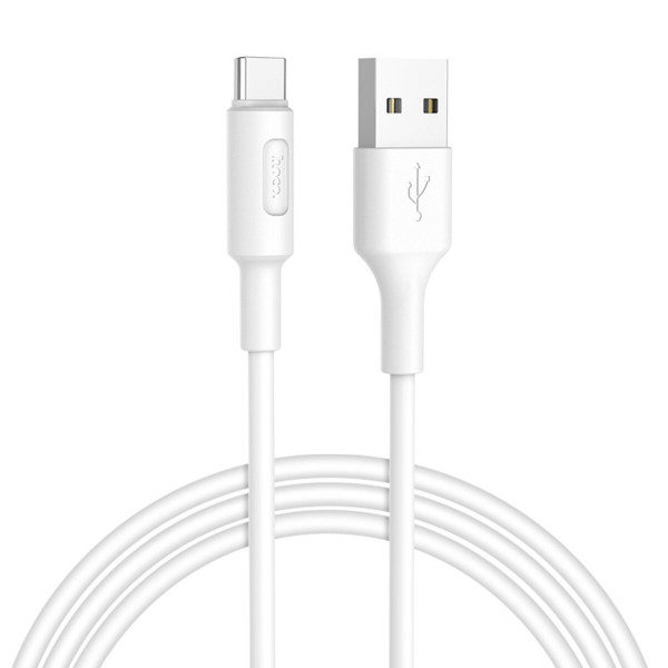 Кабель HOCO X25 USB to Type-C 2A, 1m, PVC, PVC connectors, White
