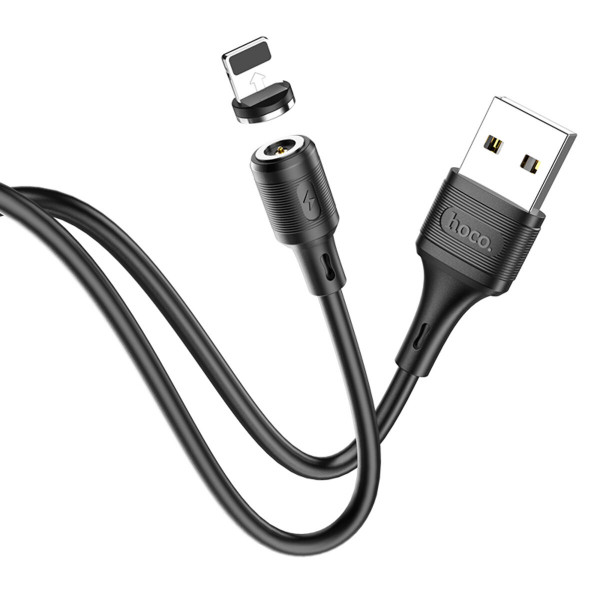 Кабель HOCO X52 USB to Ip 3A, 1m, PVC, PVC connectors, magnetic, Black