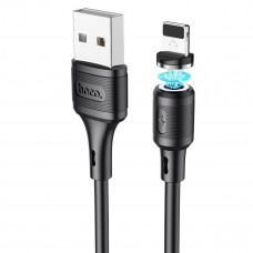Кабель HOCO X52 USB to Ip 3A, 1m, PVC, PVC connectors, magnetic, Чорний