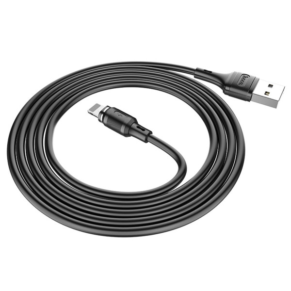 Кабель HOCO X52 USB to Ip 3A, 1m, PVC, PVC connectors, magnetic, Black