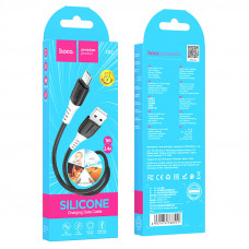Кабель HOCO X82 USB to Micro 2.4A, 1m, silicone, silicone connectors, Black