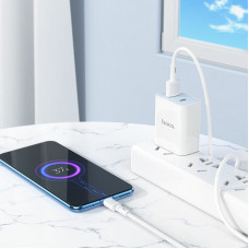 Кабель HOCO X83 USB to Micro 2.4A, 1m, PVC, PVC connectors, White