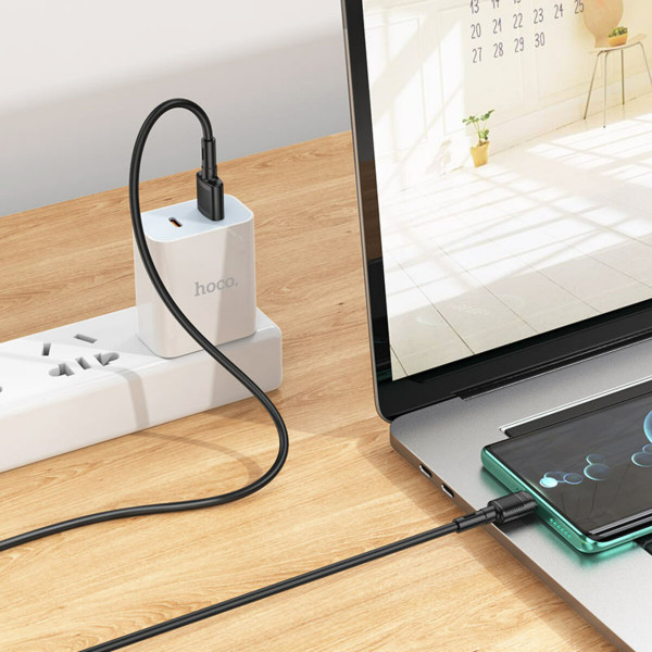 Кабель HOCO X83 USB to Type-C 3A, 1m, PVC, PVC connectors, Black