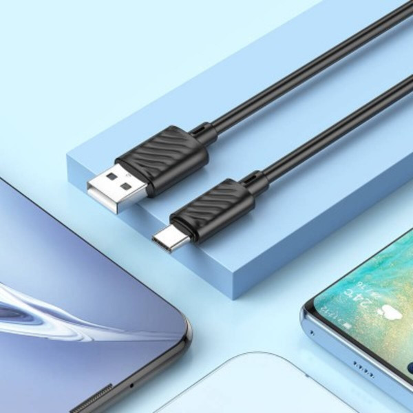 Кабель HOCO X88 Gratified charging data cable for Type-C Чорний