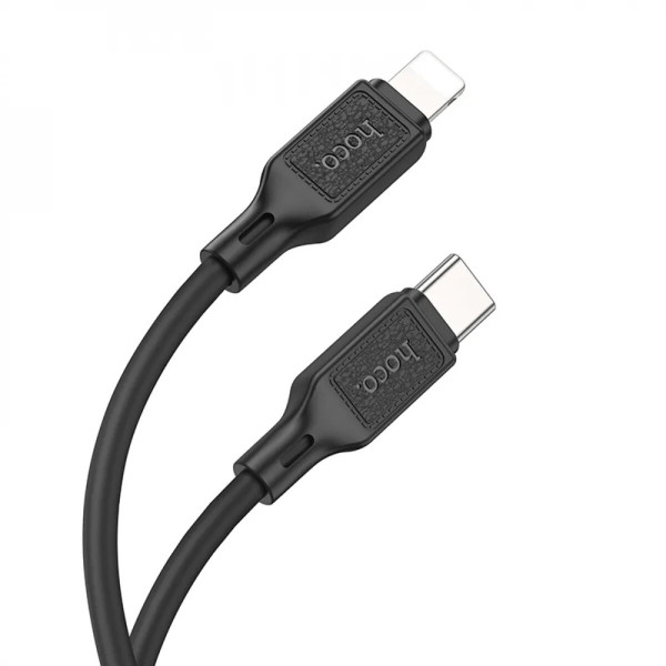 Кабель HOCO X90 Cool silicone PD charging data cable for iP Чорний