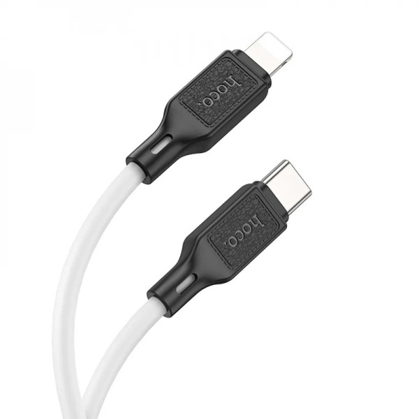 Кабель HOCO X90 Cool silicone PD charging data cable for iP Білий