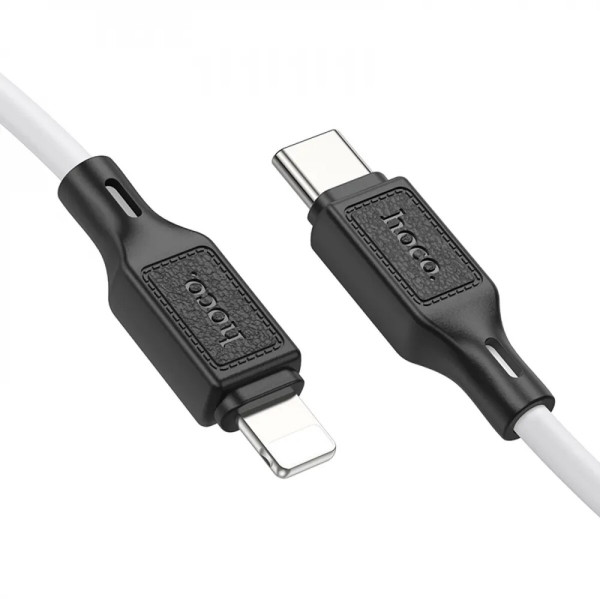 Кабель HOCO X90 Cool silicone PD charging data cable for iP Білий
