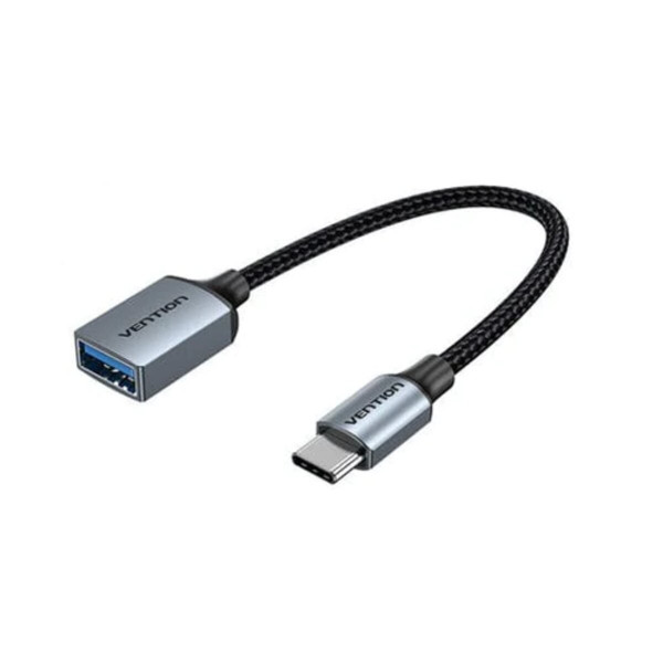 Кабель-перехiдник Vention USB 3.0 C Male to A Female OTG Cable 0.15M Gray Aluminum Alloy Type (CCXHB)