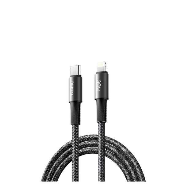 Кабель REMAX WindSpeed Series Fast charging aluminum alloy braided data cable CB25 (C-L) 30W - Black 1.2M (6954851247715)