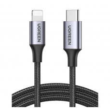 Кабель UGREEN US304 USB-C to Lightning M/M Cable Aluminum Shell Braided 2m (Black) (UGR-60761)